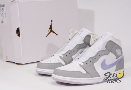 Air Jordan 1 Mid Wolf Grey Aluminum BQ6472-105 SIZE: 36-46