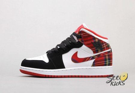 Air Jordan 1 Mid White Plaid 36-40