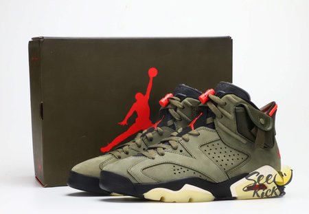 Travis Scott X Air Jordan 6 Medium Olive TS Couple 40-47.5