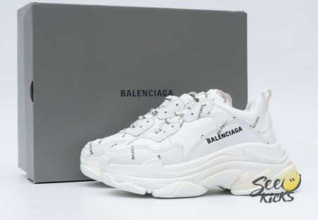 Balenciaga Triple S Allover Logo White (W) SIZE: 35-45