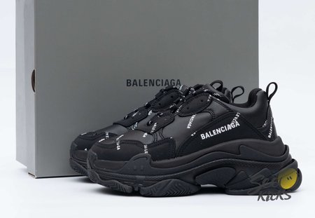 Balenciaga Triple S Allover Logo Black SIZE: 35-45