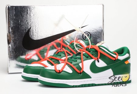 OFF-WHITE x NIKE DUNK LOW LTHR OW white green
