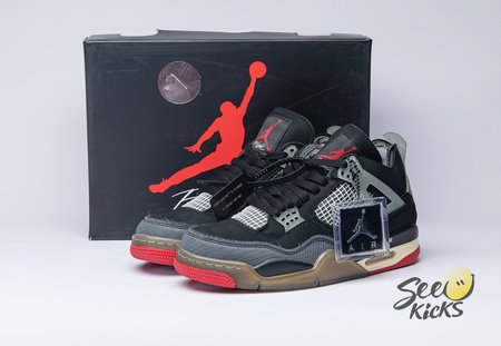 Off-White X Air Jordan 4 Bred CV9388-001 Size 40-47.5