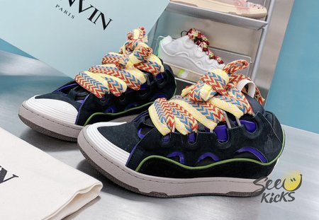 Lanvin Leather Curb Black Purple DRA1-P21B145 Size 35-45