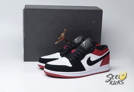 Jordan 1 Low Black Toe 553558-116 Size 36-47.5