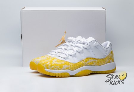 Jordan 11 Retro Low Tour Yellow Snakeskin (Women's) AH7860-107 Size 36-44.5