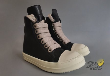 RICK OWENS Black Customized Zip Sneakers Size 35-45