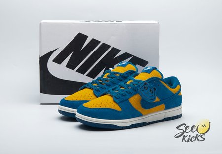 Nike Dunk Low SE Panda-Monium Court Blue Yellow Ochre Suede IH7648-700 Size 36-46