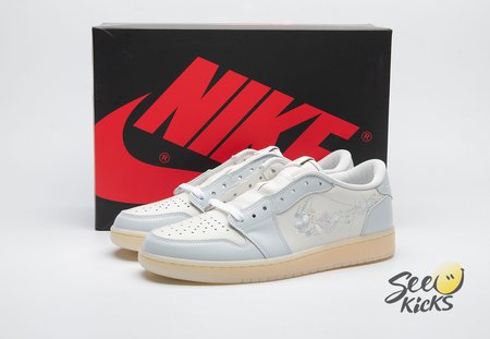 Jordan 1 Retro Low OG Rabbit Floral Swoosh IF4391-100 Size 36-47.5